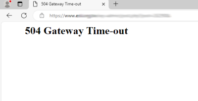 504 Gateway Timeout 問題、解決